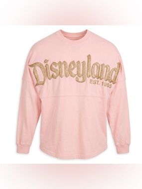 Disney Spirit Jersey Pink Glitter Disneyland Oversized Pullover Y2K XS